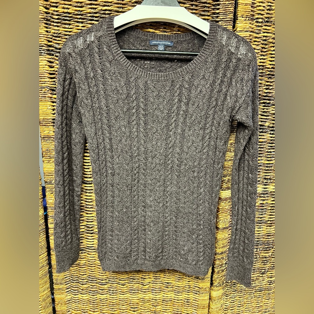 American Eagle Outfitters Purple Crew Neck Sweater-‎ Side zippers, XSmall